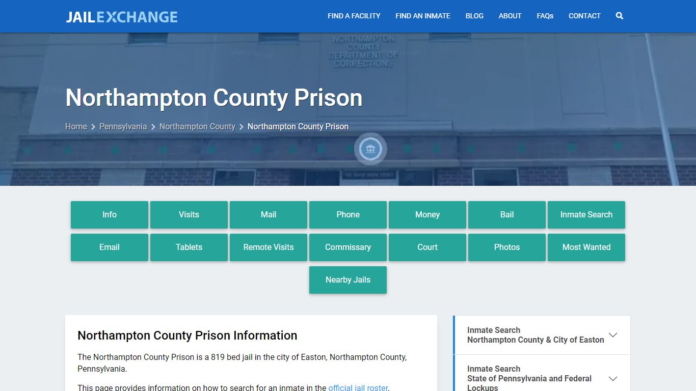 Northampton County Prison, PA Inmate Search, Information - Jail Exchange